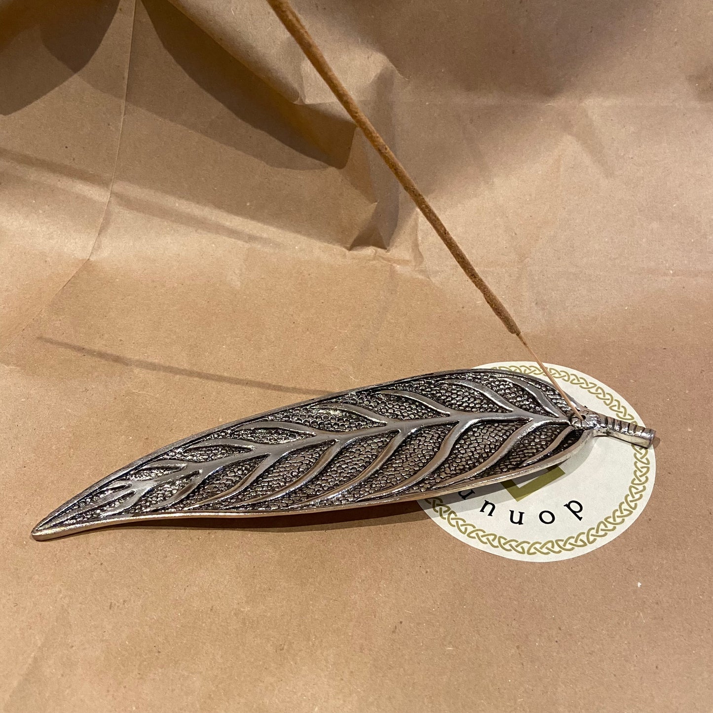 Stäbchenhalter Blatt silber