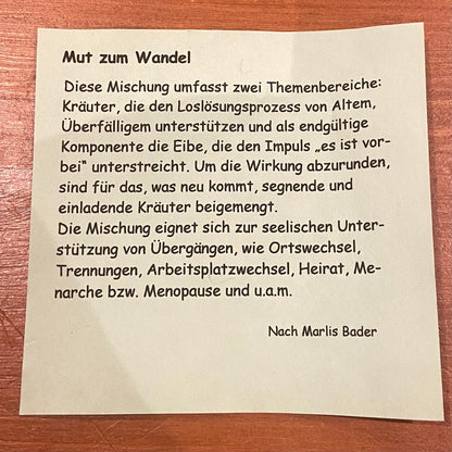 Räucherwerk Mut zum Wandel