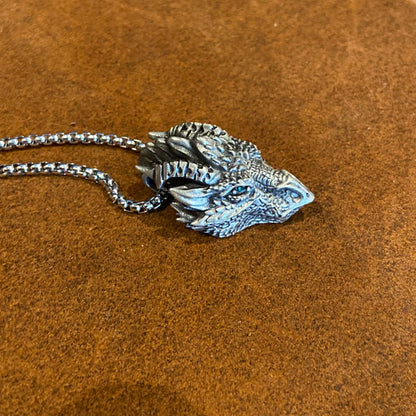 Halskette Drachen mit Strassaugen
