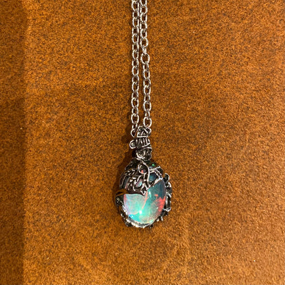 Anhänger Mondstein floral mit Kette