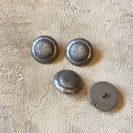 Knopf Silber floral