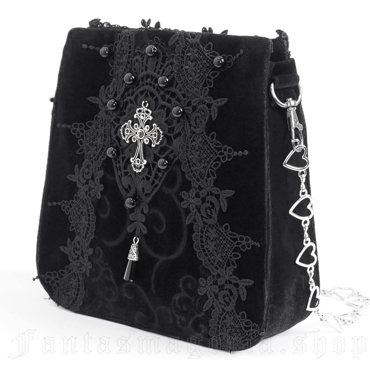 Tasche Gothic mit Herzkette